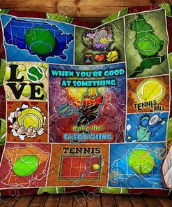 I Love Tennis Quilt Blanket Bedding Set