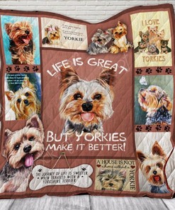 I Love Yorkies Quilt Blanket Bedding SetB for Home Décor