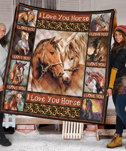 I Love You Horse Quilt Blanket Bedding Set for Home Décor