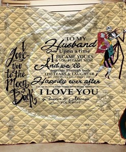I Love You Jack Skellington Sally Quilt Blanket Bedding Set