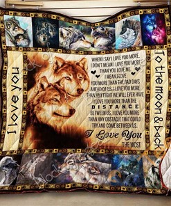 I Love You The Most – Wolves Quilt Blanket Bedding Set