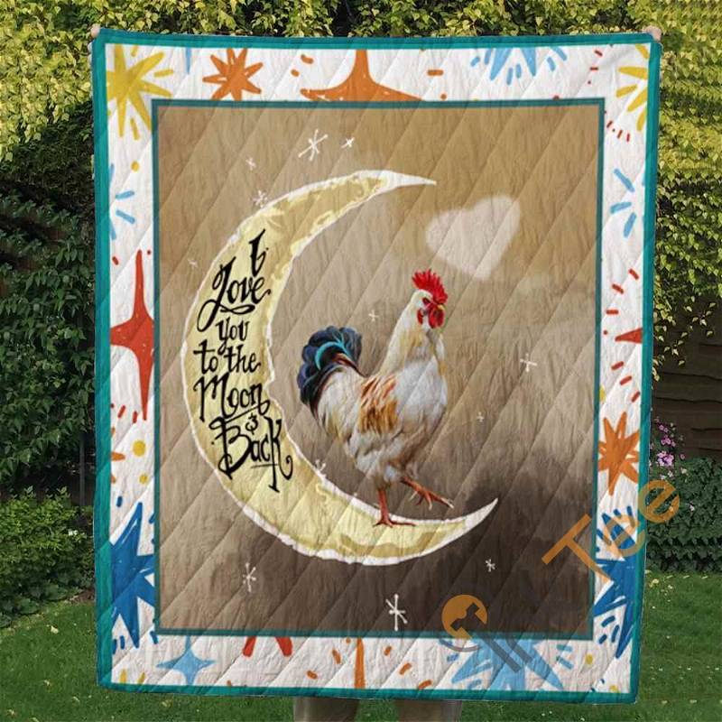 I Love You To The Moon And Back Chicken Quilt Blanket Bedding Set