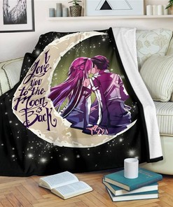 I Love You To The Moon And Back Couple Sherpa Fleece Blanket Gifts for Family, for Couple