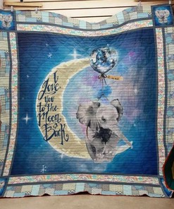 I Love You To The Moon And Back Elephant And Moon Elephant Quilt Blanket Bedding Set