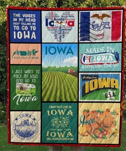 I May Not Live In IOWA But IOWA Will Always Live In Me Quilt Blanket Bedding Set