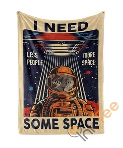 I Need Some Space Cat Sherpa Fleece Blanket Gifts for Family, for Couple