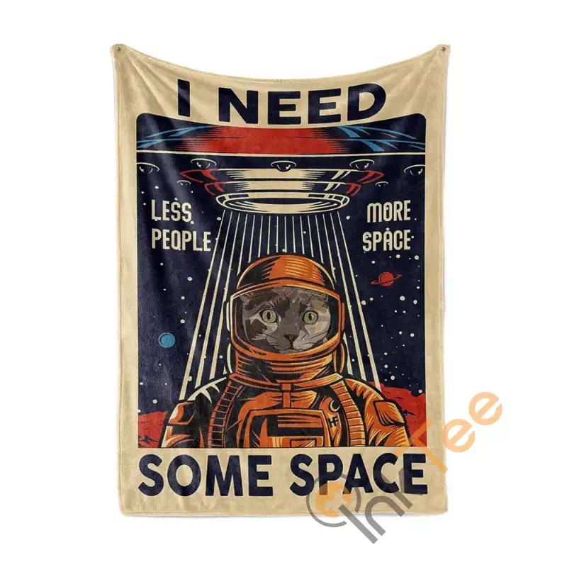 I Need Some Space Cat Sherpa Fleece Blanket Gifts for Family, for Couple