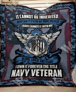 I Own It Forever The Title Navy Veteran Quilt Blanket Bedding Set