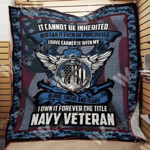 I Own It Forever The Title Navy Veteran Quilt Blanket Bedding Set
