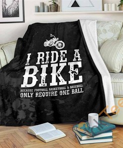 I Ride A Bike Sherpa Fleece Blanket Gifts for Family, for Couple