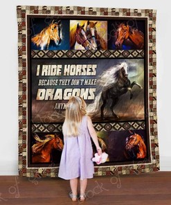 I Ride Horses Because They Don't Make Dragons Quilt Blanket Bedding Set
