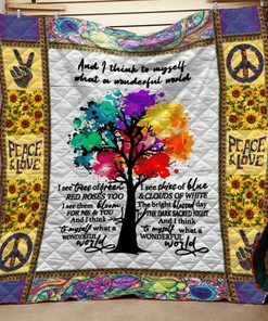I See Skies Of Blue Hippie Quilt Blanket Bedding Set