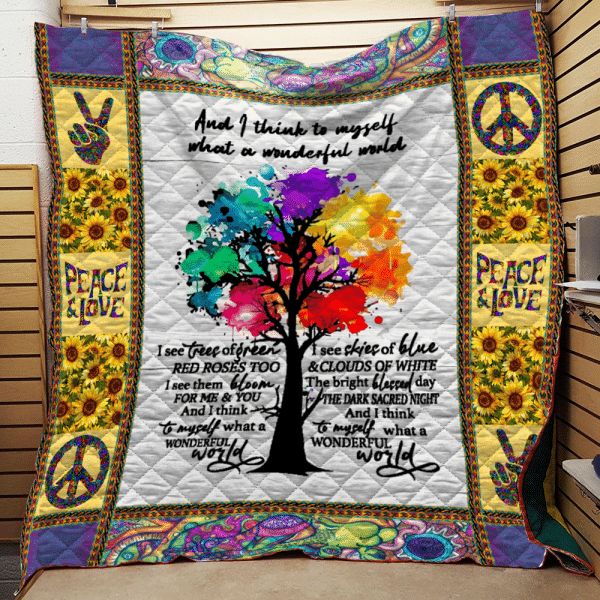 I See Skies Of Blue Hippie Quilt Blanket Bedding Set