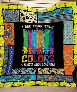 I See Your True Color Autism Quilt Blanket Bedding Set