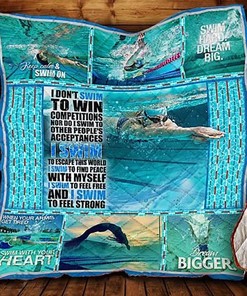 I Swim To Find Peace With Myself Quilt Blanket Bedding Set