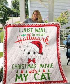 I Want To Watch Hallmark Christmas Movies And Cat Quilt Blanket Bedding Set