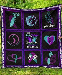 I Wear Teal And Purple Suicide Prevent Awareness Quilt