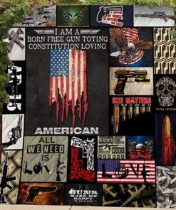 I love Guns Quilt Blanket Bedding Set for Home Décor