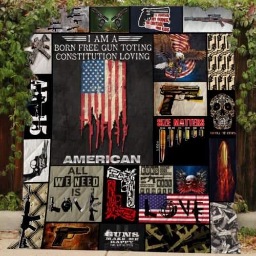 I love Guns Quilt Blanket Bedding Set for Home Décor
