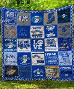 ISU Ncaa Indiana State Sycamores Collection Collected Quilt Blanket Bedding Set