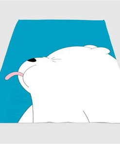 Ice Bear Cute Sherpa Fleece Blanket Gifts for Family, for Couple