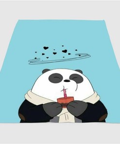 Ice Bear Eating Sherpa Fleece Blanket Gifts for Family, for Couple