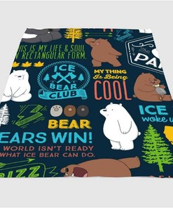 Ice Bear Pattern Sherpa Fleece Blanket Gifts for Family, for Couple