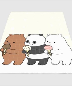 Ice Cream And We Bare Bears Sherpa Fleece Blanket Gifts for Family, for Couple