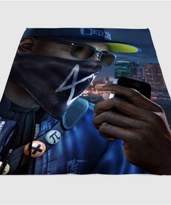 Icon Character Style Watch Dogs 2 Sherpa Fleece Blanket Gifts for Family, for Couple