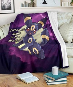 I'll Be Your Light In The Dark Umbreon Sherpa Fleece Blanket Gifts for Family, for Couple