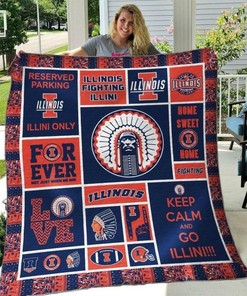 Illinois Fighting Illinois Collection Quilt Blanket Bedding Set