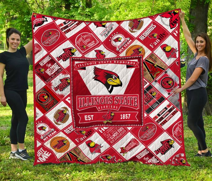 Illinois State Redbirds Quilt Blanket Bedding Set Gifts for Fans