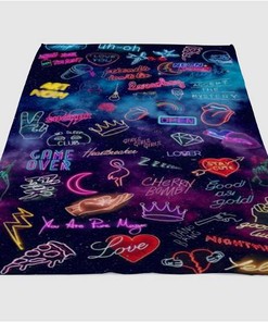 Illustration Background Sherpa Fleece Blanket Gifts for Family, for Couple