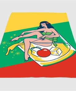 Illustration Lana Del Rey Sherpa Fleece Blanket Gifts for Family, for Couple