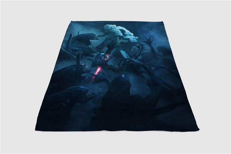Illustration Star Wars Sherpa Fleece Blanket Gifts for Family, for Couple