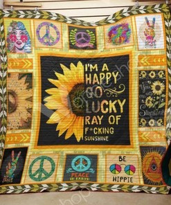 I'm A Happy Go Lucky Hippie Sunflower Quilt Blanket Bedding Set