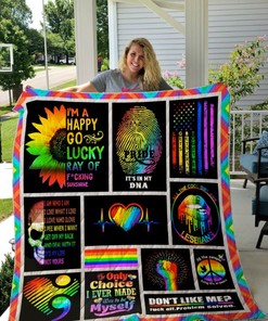 I'm A Happy Go Lucky Ray Of Fucking Sunshine Lgbt Pride Quilt Blanket Bedding Set