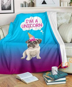 I'm A Unicorn Sherpa Fleece Blanket Gifts for Family, for Couple