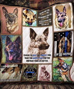 I'm Here To You Protect You And Make Your Life Better German Shepherd Quilt Blanket Bedding Set
