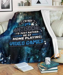 I'm Not Antisocial Ps Sherpa Fleece Blanket Gifts for Family, for Couple
