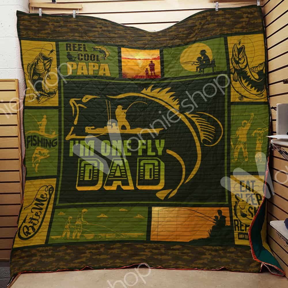 I'm One Fly Dad Fishing Dad Quilt Blanket Bedding Set