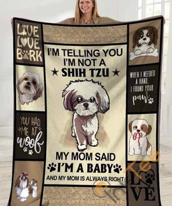 I'm Telling You I'm Not A Shih Tzu Dog Sherpa Fleece Blanket Gifts for Family, for Couple