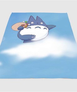 In The Sky My Neighbor Totoro Sherpa Fleece Blanket Gifts for Family, for Couple