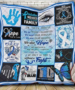 In This House We Do Type 1 Diabetes Quilt Blanket Bedding Set Thb8