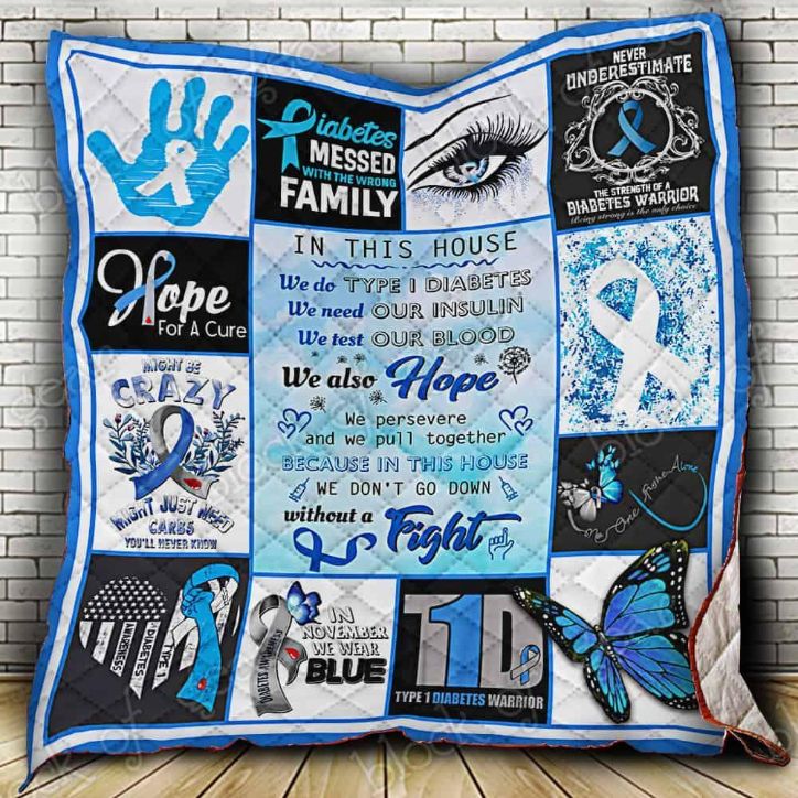 In This House We Do Type 1 Diabetes Quilt Blanket Bedding Set Thb8