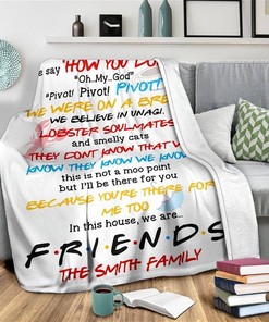 In This House We're Friends Funny Sherpa Fleece Blanket Gifts for Family, for Couple