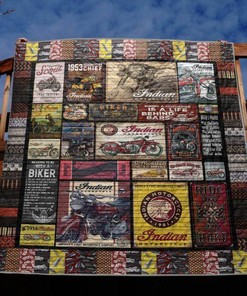 Indian Motorcycle Quilt Blanket Bedding Set for Bedroom Décor