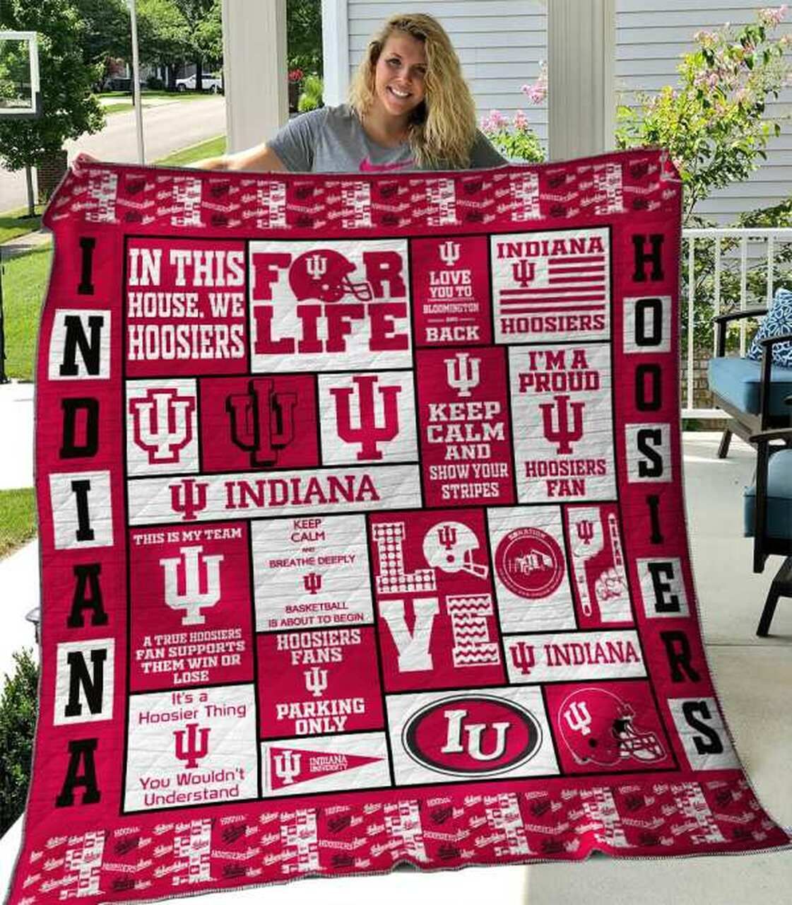 Indiana Hoosiers Pink Ncaa Quilt Blanket