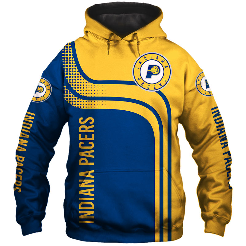 Indiana Pacers Hoodie 3D Zip Hoodie for Fans