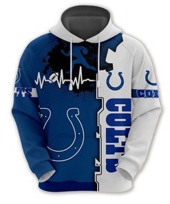 Indianapolis Colts 3D All Over Print Zip Hoodie for Nfl Fans